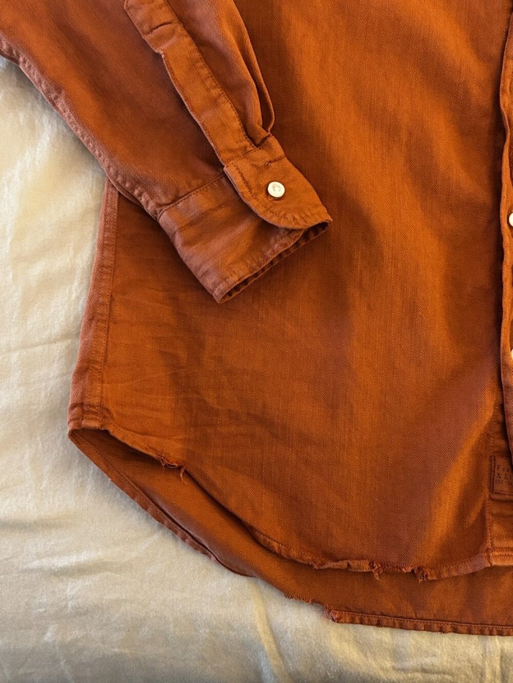 Frank & Eileen "Eileen" Famous Denim Shirt in Rust - Picture 4 of 5